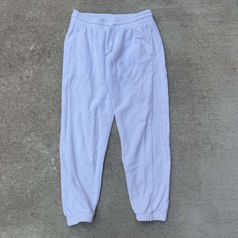 TNA Sweatfleece Cozy‎ Fleece Boyfriend Fit Sweatpants White
